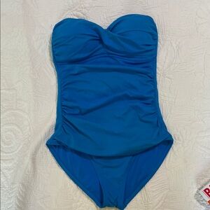 Ann Cole Blue Strapless Swimsuit